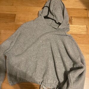 American Eagle Outfitters Gray Hooded Sweater